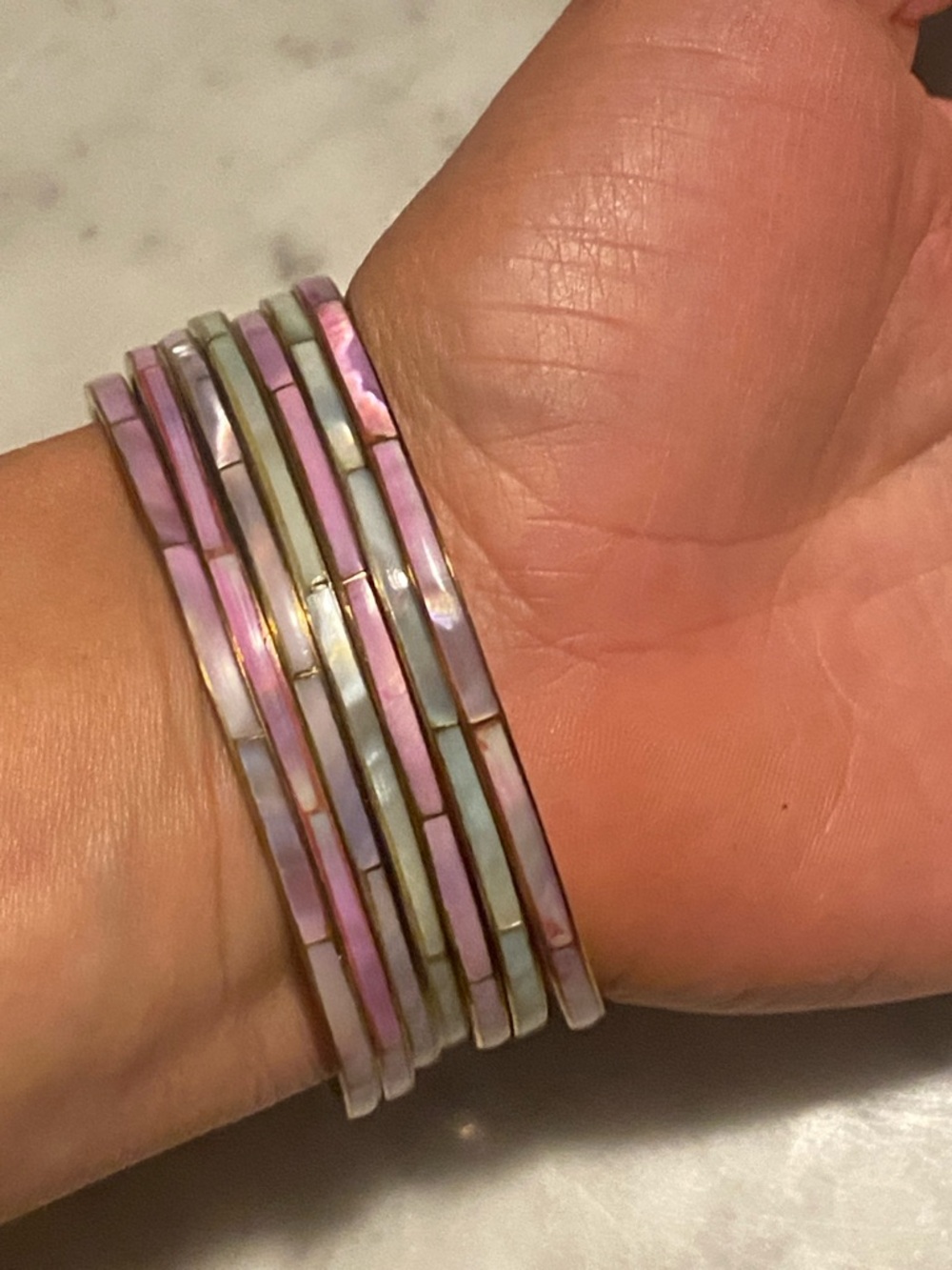 Vintage bracelet Set with inlay